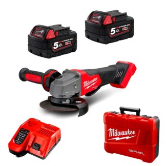 Milwaukee M18FAG125XPD-502C M18 FUEL 18V Li-Ion Cordless 125mm (5") Angle Grinder 5.0Ah Kit