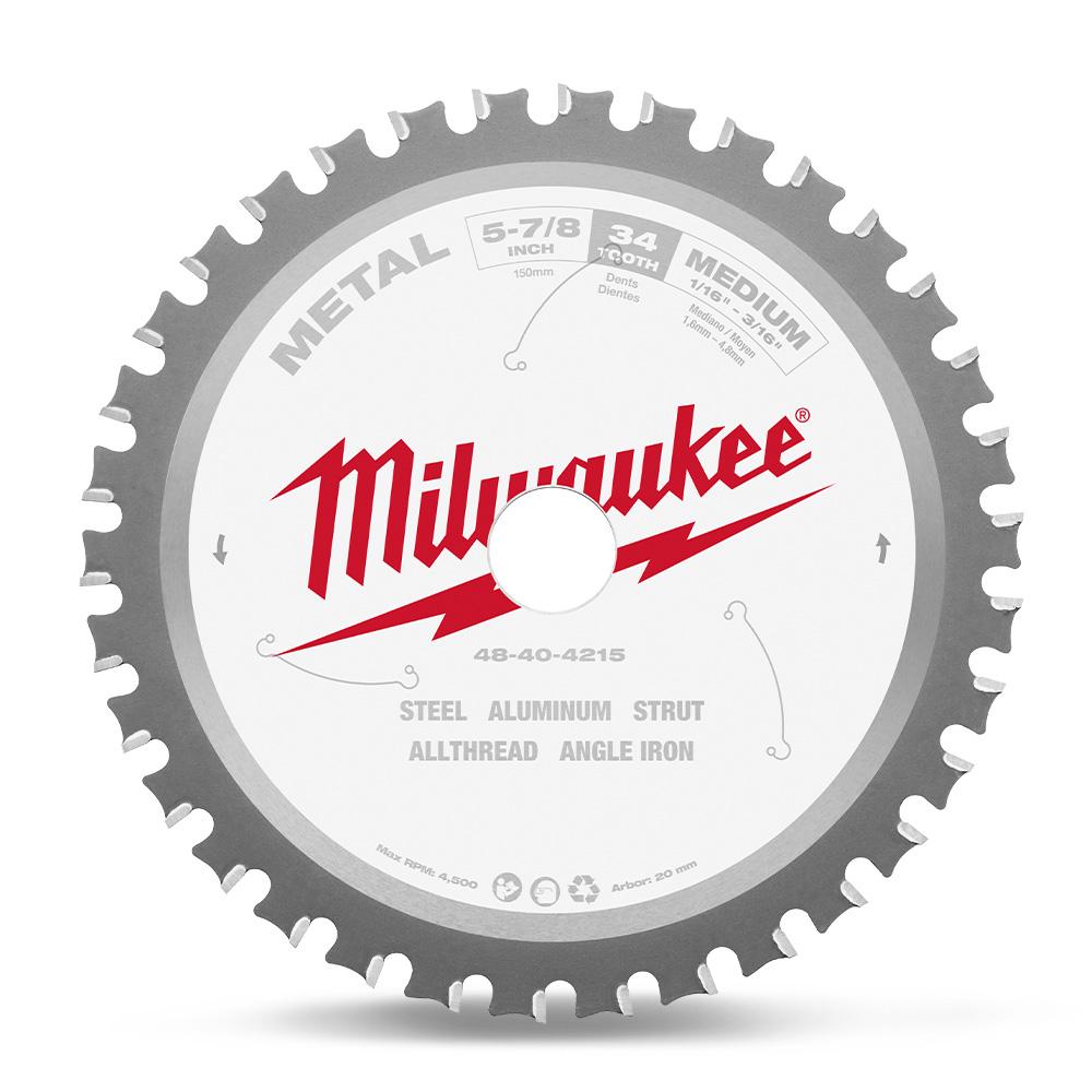 Milwaukee 48404215 150mm (5-7/8") 34T Metal Cutting Circular Saw Blade Milwaukee 48404215 150mm (5-7/8") 34T Metal Cutting Circular Saw Blade