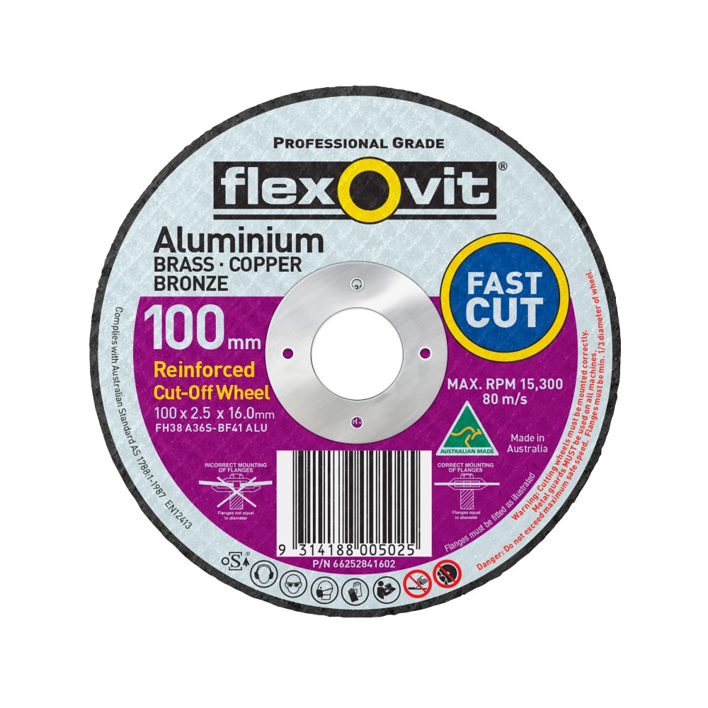 Flexovit 102x2.5x16.0mm Professional Grade Aluminium Cutting Disc (66252841602) Flexovit 102x2.5x16.0mm Professional Grade Aluminium Cutting Disc (66252841602)