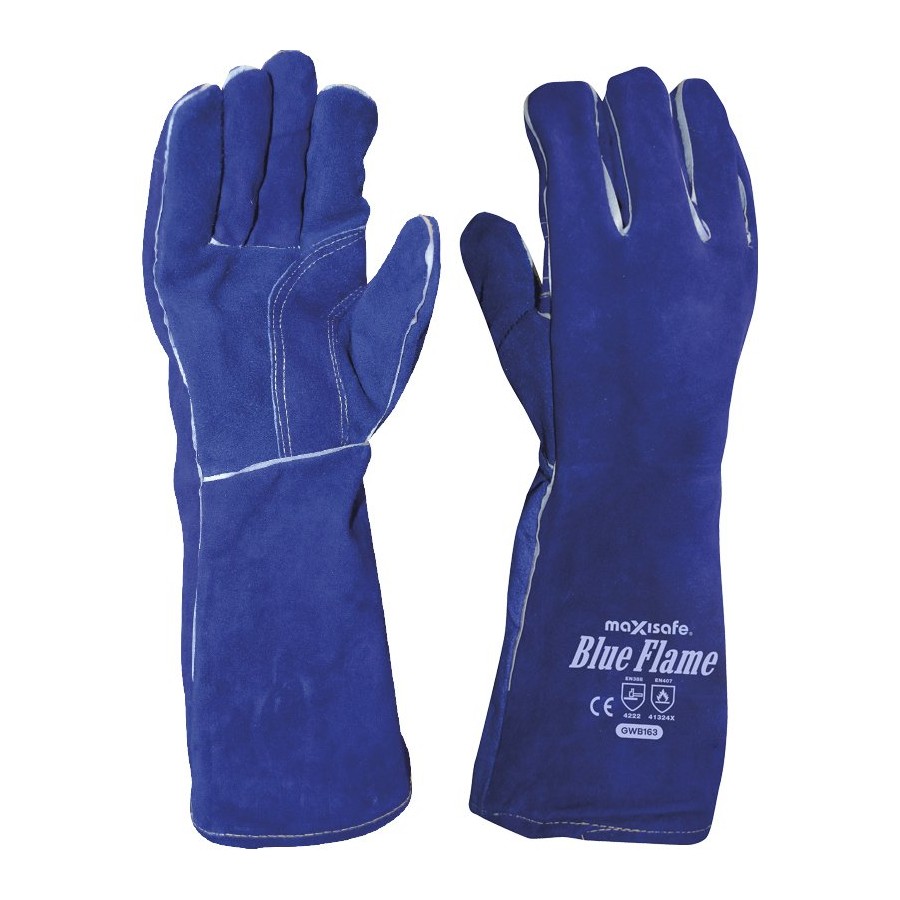 Maxisafe GWB163 Blue Flame Kevlar-Stitched Welders Gauntlet Maxisafe GWB163 Blue Flame Kevlar-Stitched Welders Gauntlet