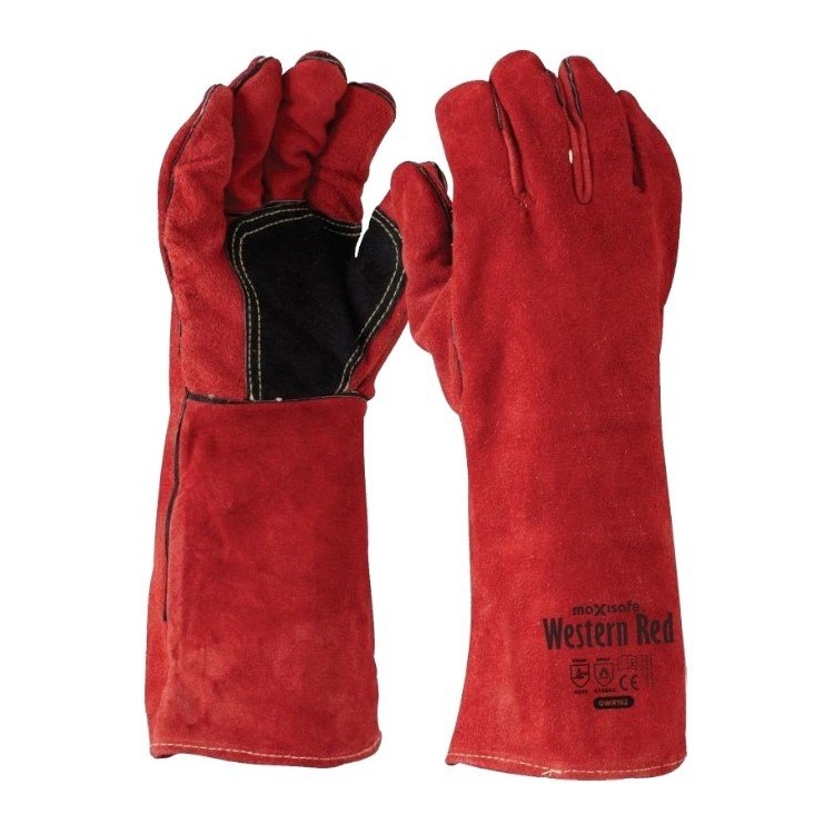 Maxisafe GWR162 Western Red Premium Welders Gauntlet Maxisafe GWR162 Western Red Premium Welders Gauntlet