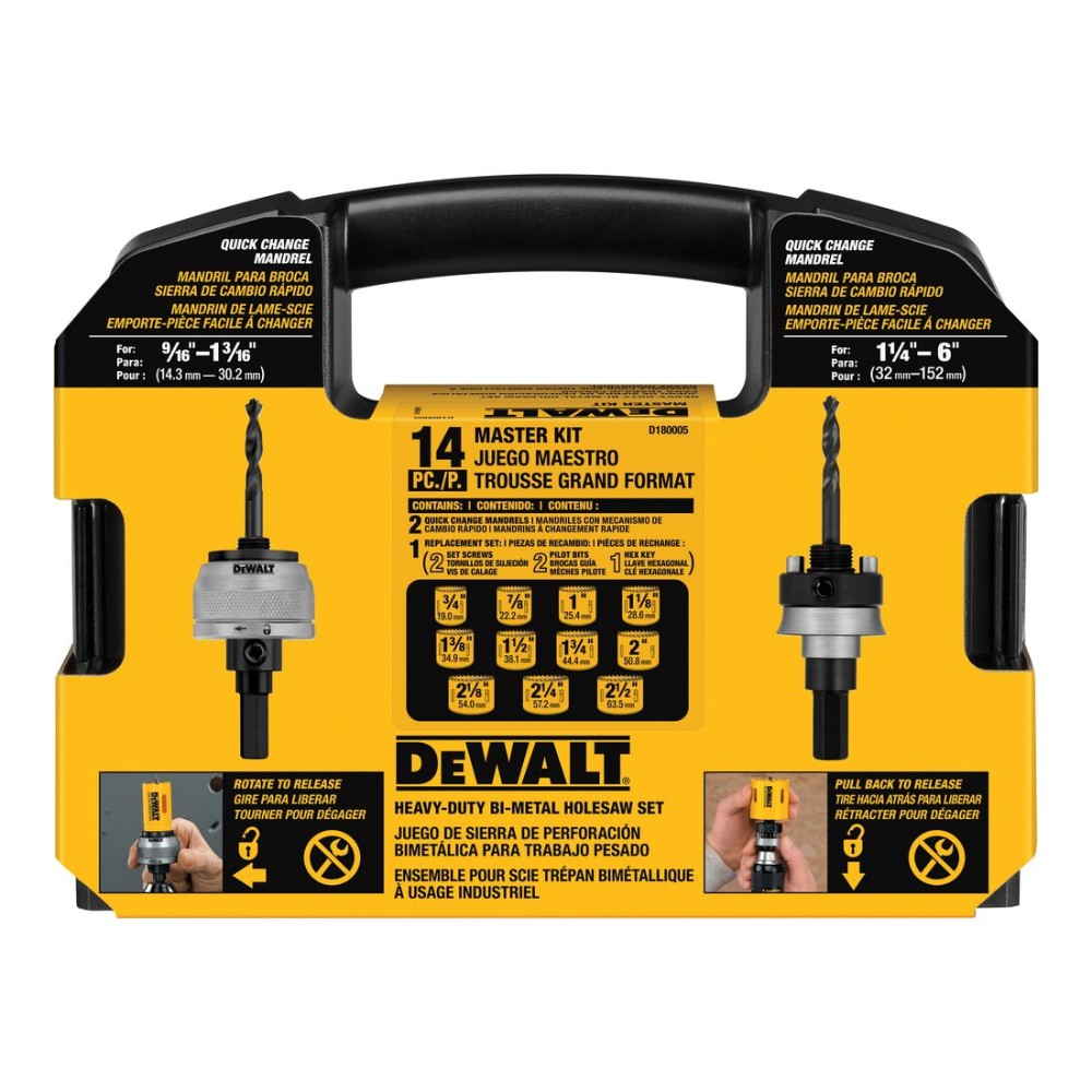 DeWalt D180005 V 14-Piece Master Bi-Metal Holesaw Set DeWalt D180005 V 14-Piece Master Bi-Metal Holesaw Set