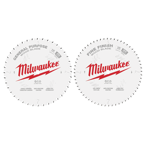 Milwaukee 254mm Circular Saw Blade Twin Pack 48408036 Milwaukee 254mm Circular Saw Blade Twin Pack 48408036