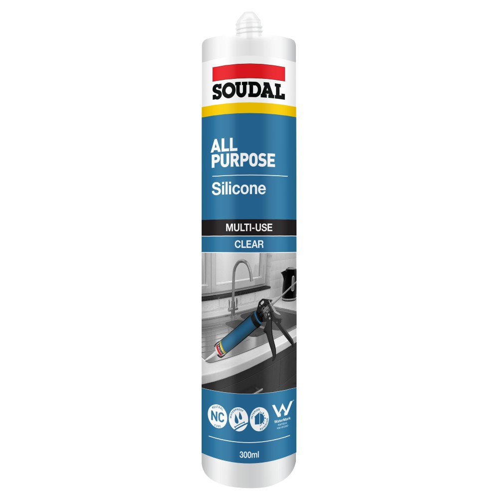 Soudal All Purpose Silicone Sealant 300mL (Black) 175871 Soudal All Purpose Silicone 300mL