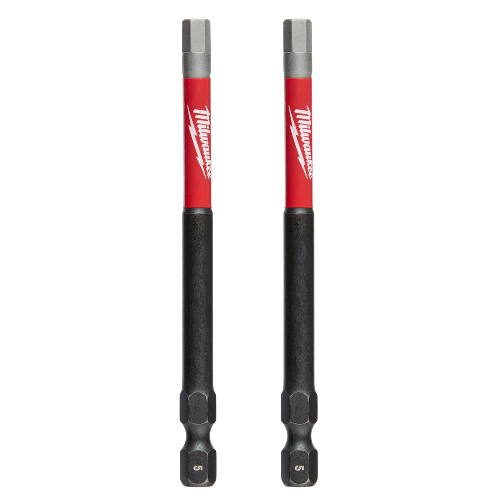 Milwaukee SHOCKWAVE™ Power Bit Hex 5mm 89mm 2-Pack 48324747 Milwaukee SHOCKWAVE™ Power Bit Hex 5mm 89mm 2-Pack 48324747