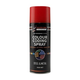 Silver Zinc Supplies Colour Coding Spray Paint Signal Red CCS-SGR-350
