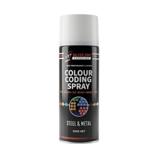 Silver Zinc Supplies Colour Coding Spray Paint White CCS-WHT-350
