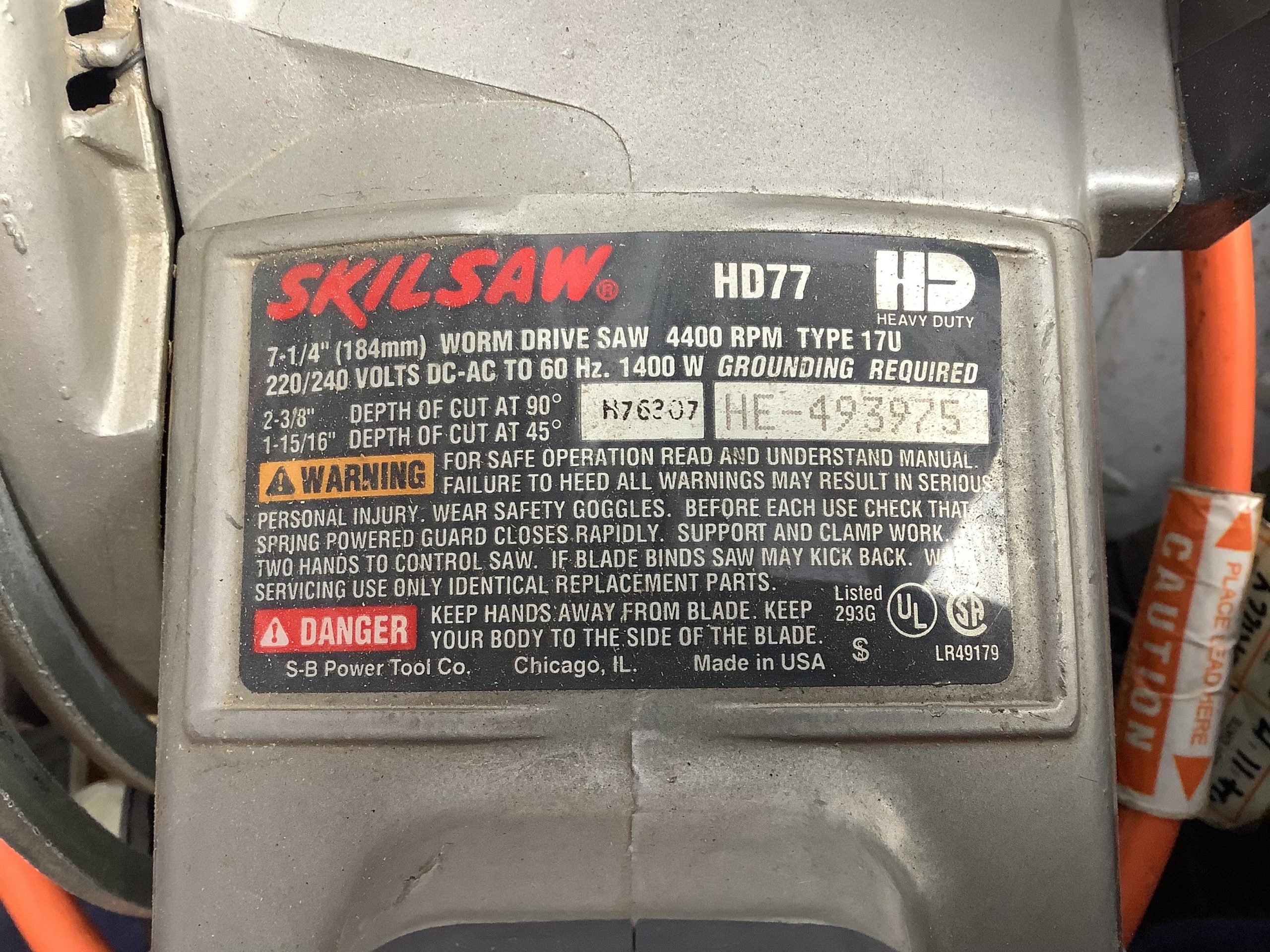Skilsaw HD77 184mm Worm Drive Saw 1144-01 Skilsaw HD77 184mm Worm Drive Saw 1144-01 - Image 4