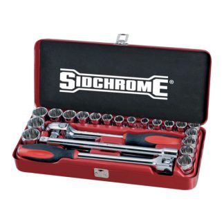 Sidchrome 24-Piece 1/2" Drive Metric & A/F Socket Set SCMT14110