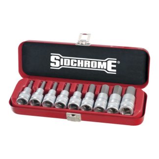 Sidchrome 9-Piece 1/2" Drive A/F In-Hex Socket Set SCMT14465