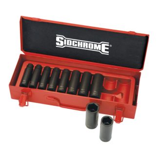 Sidchrome 10-Piece 1/2" Drive Long Metric Impact Socket Set XS410MLT