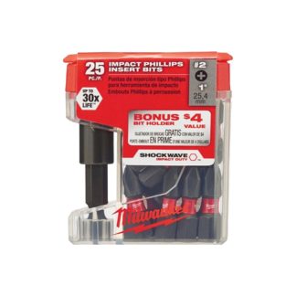 Milwaukee SHOCKWAVE™ Insert Bit Phillips #2 25-Pack 48325009