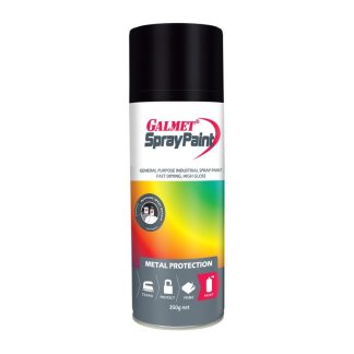 Galmet Enamel Aerosol Spray Paint Black Satin GSPBSA350