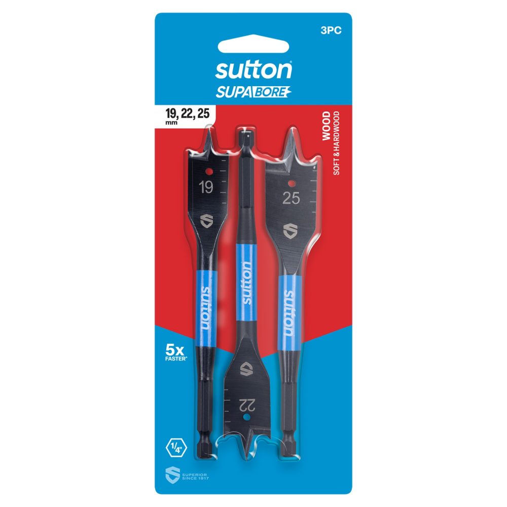 Sutton 3-Piece SupaBore Spade Bit Set D501SS3 Sutton 3-Piece SupaBore Spade Bit Set D501SS3