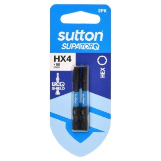Sutton SupaTorq Impact Screwdriver Bit HX4 x 50mm 2-Pack S206H02B04