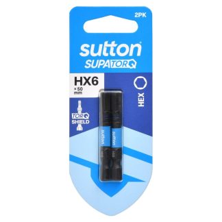 Sutton SupaTorq Impact Screwdriver Bit HX6 x 50mm 2-Pack S206H02B06