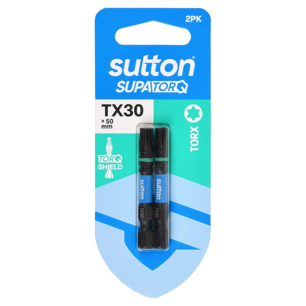 Sutton SupaTorq Impact Screwdriver Bit TX30 x 50mm 2-Pack S212H02B30 Sutton SupaTorq Impact Screwdriver Bit TX30 x 50mm 2-Pack S212H02B30